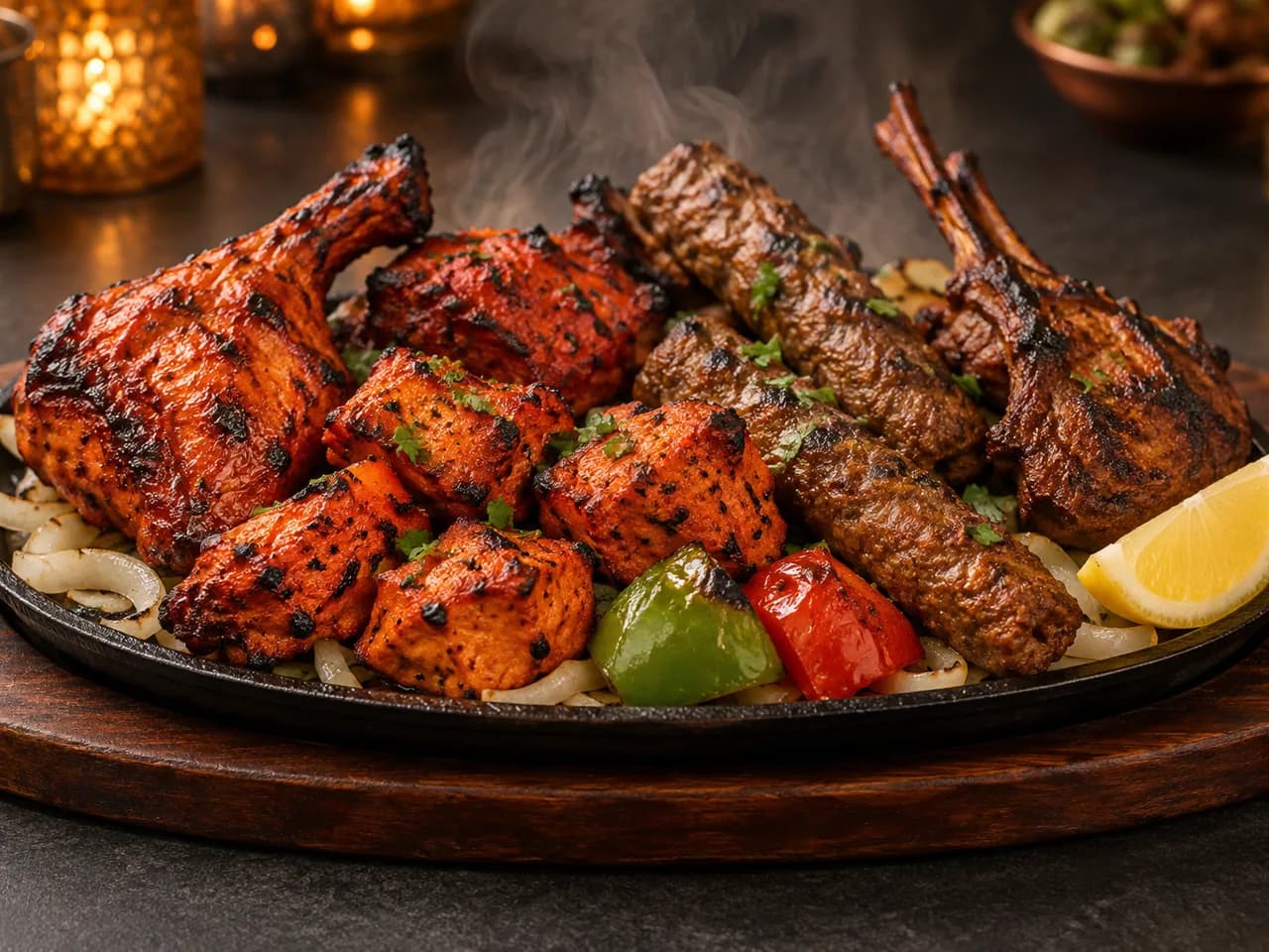 Freshly prepared tandoori mixed grill